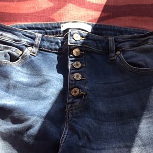 Denim button front jeans